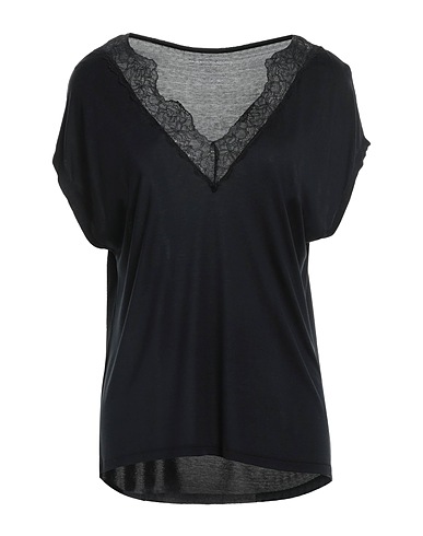 MAJESTIC FILATURES Ｔシャツ ブラック シルク 100%