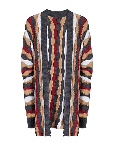 8 by YOOX Cardigan COTTON BLEND MULTICOLOR JACQUARD CARDIGAN
 Lead 75% Recycled cotton, 20% Recycled polyester, 5% Other Fibres