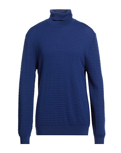 BECOME Rollkragenpullover Blau 50% Merinowolle, 50% Acryl