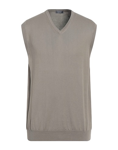 ROSSOPURO Maglia Gilet Khaki 100% Cotone