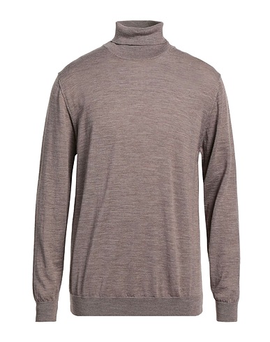 DANIELE FIESOLI Polo neck Light brown 100% Merino Wool