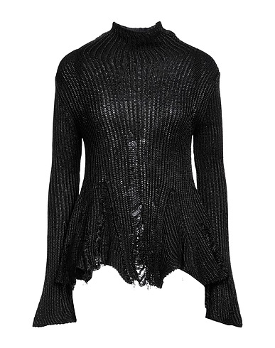 DONDUP Polo neck Black 35% Viscose, 25% Wool, 25% Acrylic, 15% Polyester