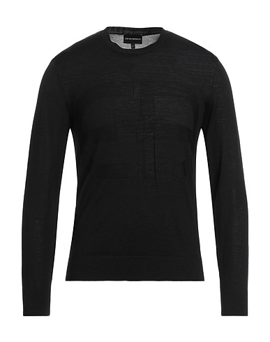 EMPORIO ARMANI Sweater Black 100% Virgin Wool, Polyamide, Elastane
