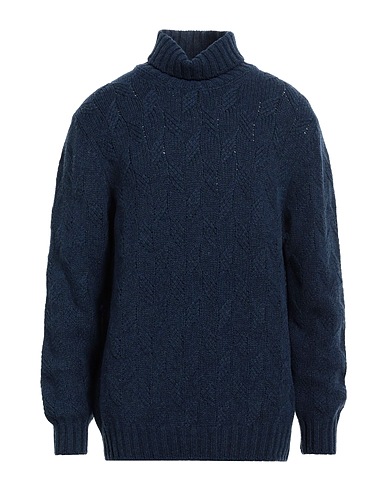 LA FILERIA Turtleneck Slate blue 80% Virgin Wool, 10% Cashmere, 10% Viscose