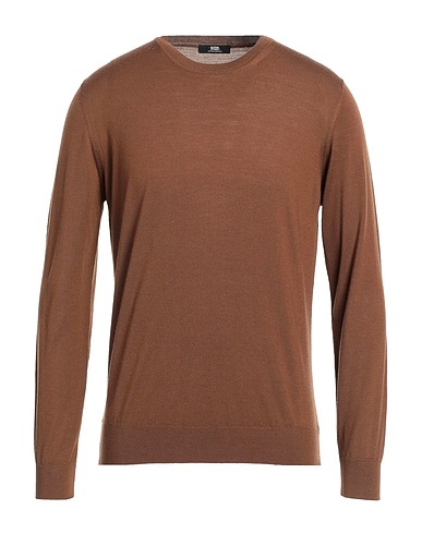 ALPHA STUDIO Jumper THE FINE ESSENTIALS Brown 100% Merino Wool