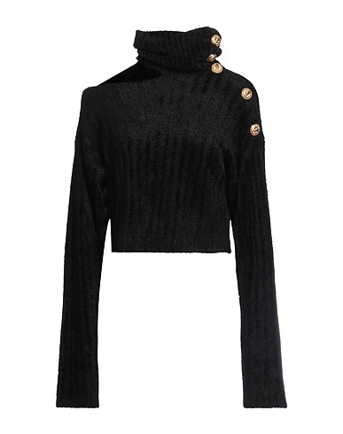 BALMAIN Polo neck Black 80% Viscose, 20% Polyamide