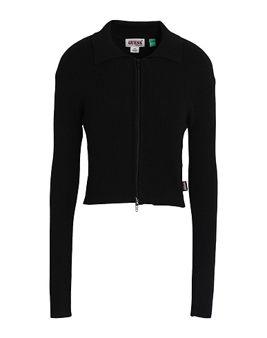 GUESS Cardigan Nero 71% Viscosa EcoVero™, 29% Poliammide