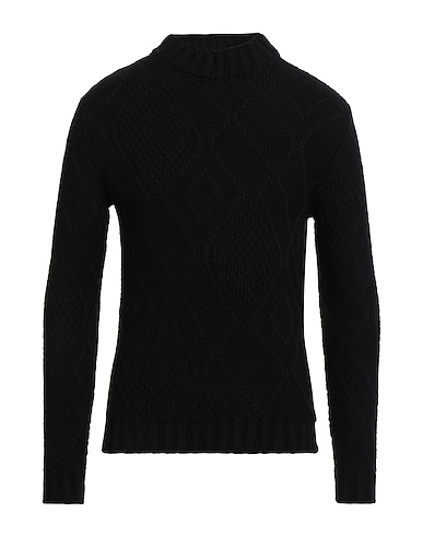DANIELE ALESSANDRINI Polo neck Black 70% Wool, 30% Acrylic