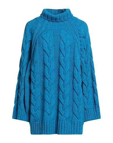 MERCI ITALIA Polo neck Azure 50% Wool, 40% Acrylic, 10% Alpaca wool
