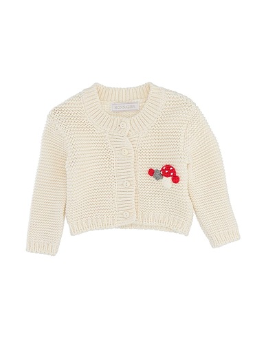 MONNALISA Cardigan White 100% Cotton