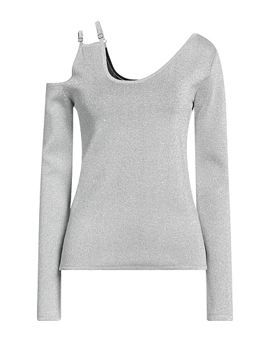 JW ANDERSON Pullover Argento 42% Viscosa, 36% Poliestere, 16% Fibra di metallo, 5% Poliammide, 1% Elastan