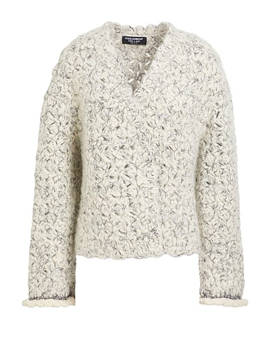 DOLCE&GABBANA Cardigan Off white 65% Cashmere, 20% Virgin Wool, 10% Polyamide, 5% Metallic Polyester