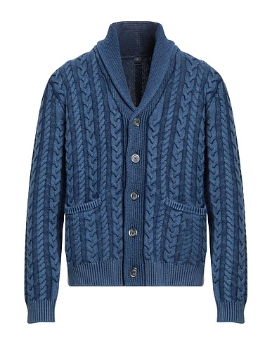 FEDELI Cardigan Slate blue 100% Merino Wool