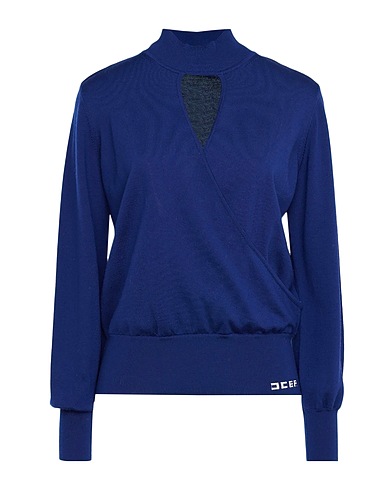 ELISABETTA FRANCHI Polo neck Navy blue 100% Virgin Wool