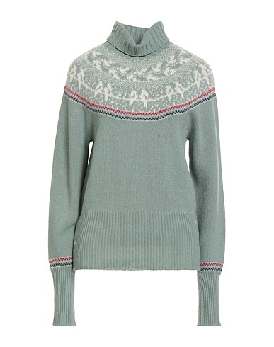 THOM BROWNE Turtleneck Sage green 90% Virgin Wool, 6% Mohair wool, 3% Polyamide, 1% Wool