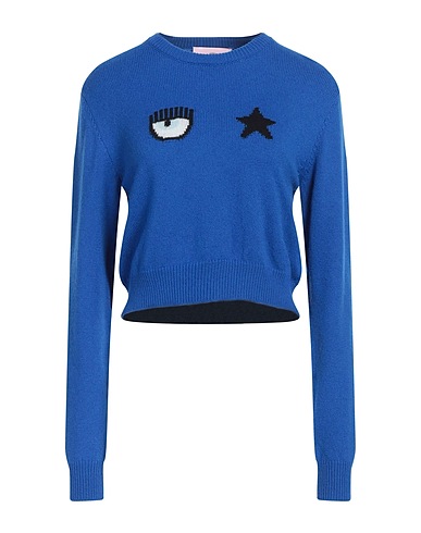 CHIARA FERRAGNI Jumper Bright blue 40% Wool, 30% Viscose, 20% Polyamide, 10% Cashmere