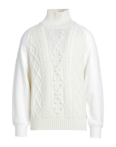 NEIL BARRETT Polo neck Off white 100% Wool, Cotton, Elastane