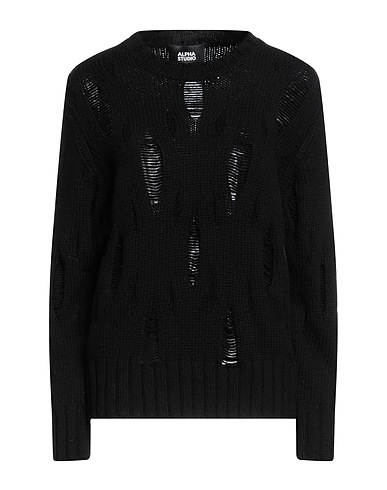 ALPHA STUDIO Jumper Black 90% Wool, 10% Cashmere