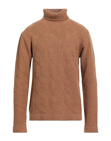 DANIELE FIESOLI Polo neck Camel 100% Geelong Wool
