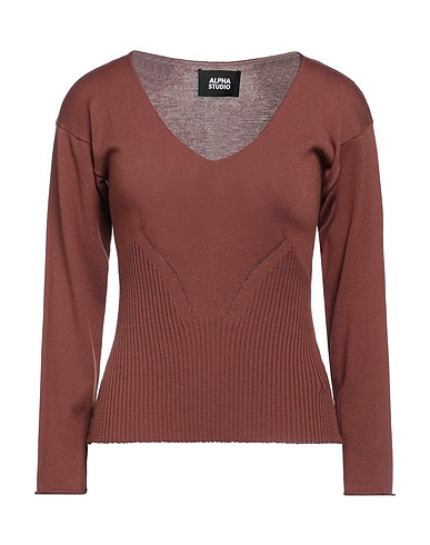 ALPHA STUDIO Jumper Brown 73% Viscose, 14% Polyester, 13% Polyamide