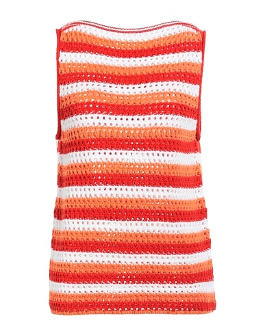 VICTORIA BECKHAM Sleeveless sweater Orange 76% Cotton, 24% Nylon