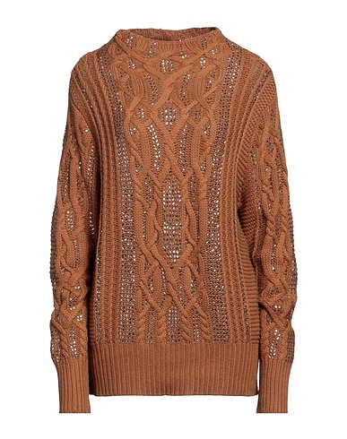 TWINSET Jumper Brown 33% Viscose, 23% Polyamide, 20% Cotton, 20% Wool, 4% Cashmere