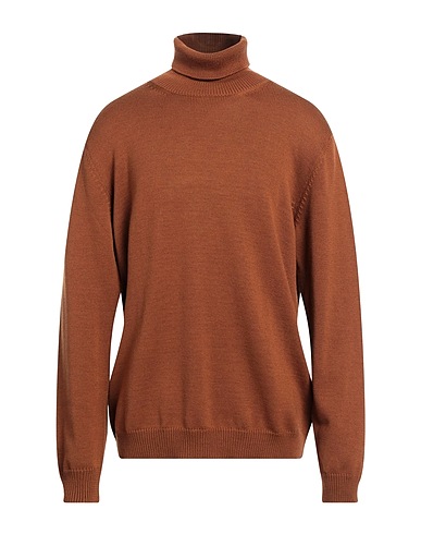 ROBERTO COLLINA Polo neck Tan 100% Merino Wool