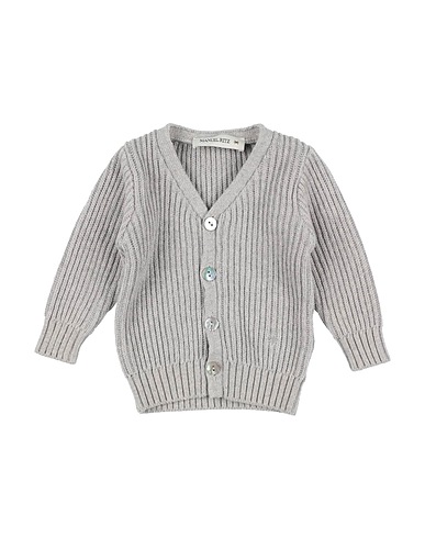 MANUEL RITZ Cardigan Light grey 95% Cotton, 5% Cashmere