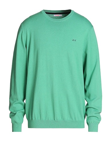 SUN 68 Sweater Light green 50% Merino Wool, 50% Cotton