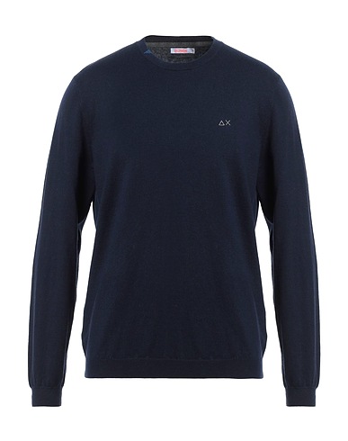 SUN 68 Jumper Navy blue 50% Merino Wool, 50% Cotton