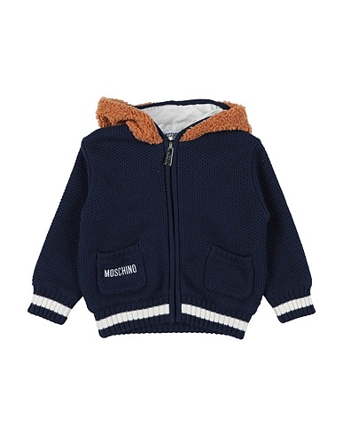 MOSCHINO BABY Cardigan Navy blue 60% Cotton, 30% Polyamide, 10% Wool, Polyester