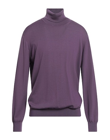 ALPHA STUDIO Polo neck THE FINE ESSENTIALS Plum 100% Merino Wool