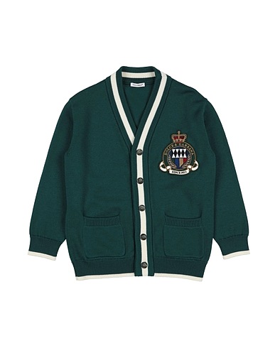 DOLCE&GABBANA Cardigan Dark green 100% Virgin Wool, Viscose, Polyester