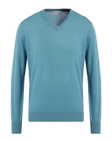 BALLANTYNE of PEEBLES Jersey Azul pastel 100% Cachemir