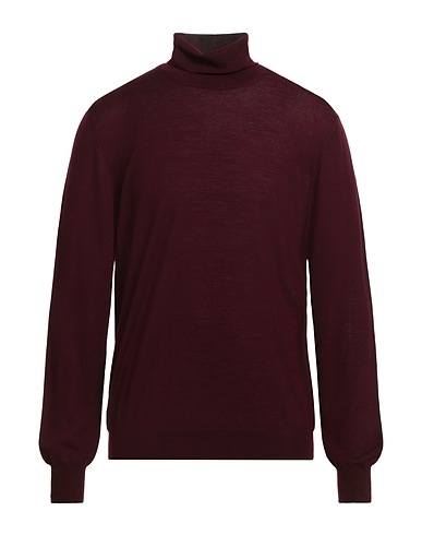 JOHN WELLINGTON Turtleneck Burgundy 100% Virgin Wool