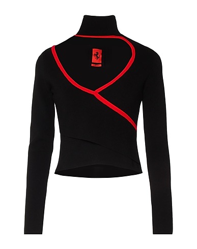 FERRARI Turtleneck Black 70% Viscose, 30% Polyester
