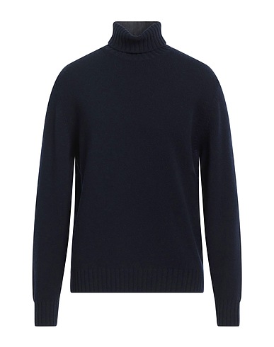 FILIPPO DE LAURENTIIS Polo neck Navy blue 90% Super 120s Wool, 10% Cashmere