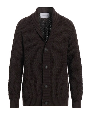 TAGLIATORE Cardigan Dark brown 100% Virgin Wool