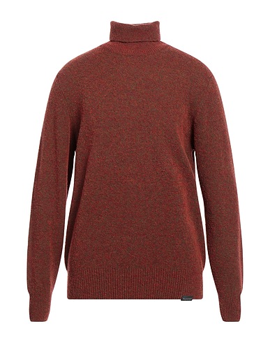 BROOKSFIELD Polo neck Brick red 85% Virgin Wool, 15% Polyamide