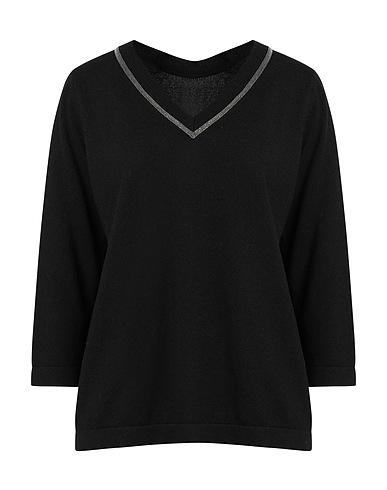 FABIANA FILIPPI Sweater Black 75% Pure virgin wool IWS, 15% Silk, 10% Cashmere