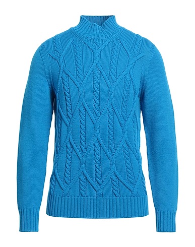DRUMOHR Polo neck Azure 100% Merino Wool