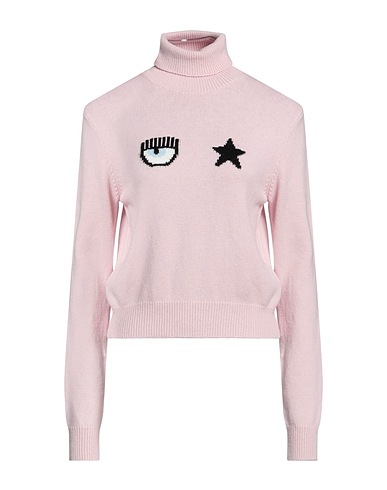 CHIARA FERRAGNI Polo neck ROSA CHIARO 40% Wool, 30% Viscose, 20% Polyamide, 10% Cashmere