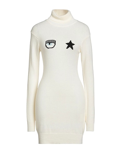 CHIARA FERRAGNI Polo neck Cream 40% Wool, 30% Viscose, 20% Nylon, 10% Cashmere