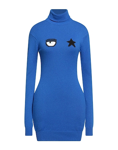 CHIARA FERRAGNI Polo neck Blue 40% Wool, 30% Viscose, 20% Nylon, 10% Cashmere