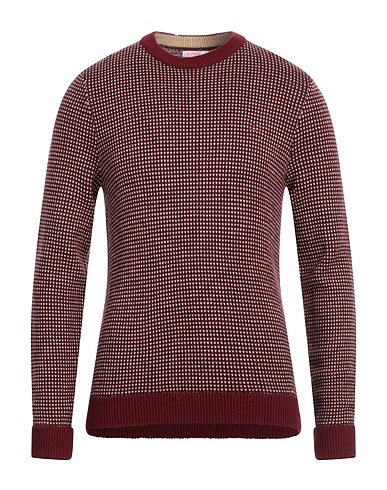 SUN 68 Jumper Burgundy 50% Merino Wool, 50% Cotton