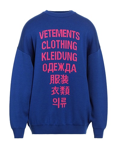 VETEMENTS Pullover Blau 100% Merinowolle
