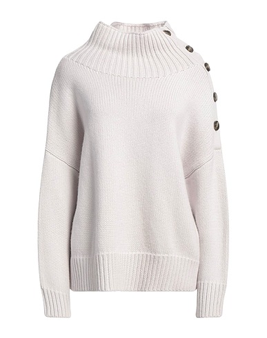 YVES SALOMON Polo neck Light grey 70% Wool, 30% Cashmere