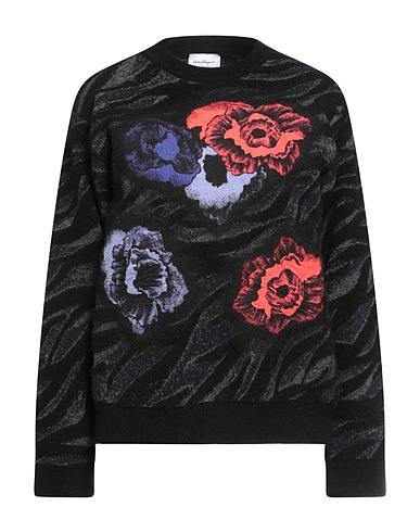 FERRAGAMO Jumper Black 42% Polyamide, 39% Virgin Wool, 17% Camel wool, 2% Elastane