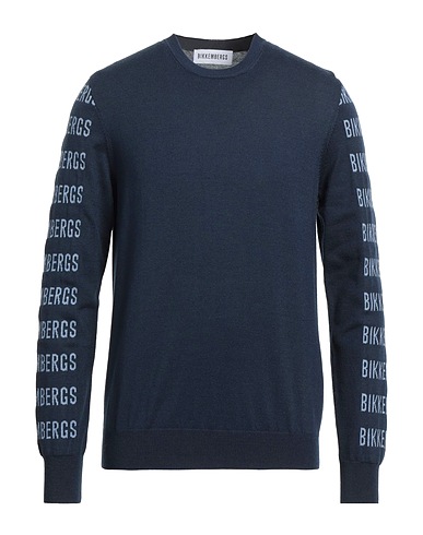 BIKKEMBERGS Pullover Blu notte 50% Acrilico, 50% Lana