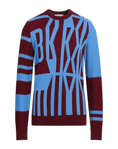 BIKKEMBERGS Jumper Burgundy 50% Acrylic, 50% Wool